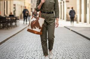 Bolso Tote de Cuero Marrón Genuino para Mujer, con Cierre de Cremallera, Regalo de San Valentín, Bolso de Compras LTB-0474 - Product Image 3