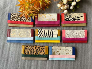 Monedero de mano de cuero reciclado de nuevo diseñador para mujer, billeteras con tarjetero de cuero colorido metálico para cabello de alta calidad - Product Image 5