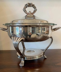 Vintage Silver Plated Chafing Dish Elegant <b>Buffet</b> Food <b>Warmer</b> for Catering And Events At Best Price - Product Image 1