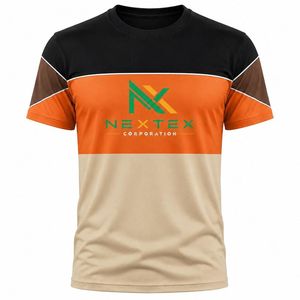 เสื้อยืดกราฟิกบล็อกสีสำหรับผู้ชาย คอกลม แขนสั้น เสื้อยืดลำลอง - Product Image 6