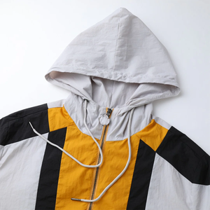 Veste coupe-vent à capuche demi-zip Alpha Grey, noir, or vieilli, gris, 100% polyester, imperméable, fermeture éclair, poches cachées, coupe-vent - Product Image 4