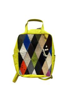 Vintage Style Lavender <b>Patchwork</b> Cowhide Backpack - Genuine Leather Women’s Travel Rucksack - Product Image 5