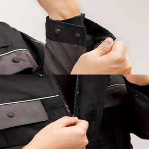 Combinaison de travail noire en polyester pour homme, résistante à l'abrasion et dotée de plusieurs poches pour une utilisation pratique - Product Image 5