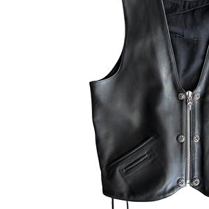 Chaleco de Cuero Premium para Hombre, Chaleco de Motociclista, Piel de Vacuno Genuina, Proveedor Mayorista - Product Image 6