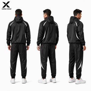 Ensemble de sport et d'entraînement pour homme X Sports City, coupe-vent à capuche, style sportif, fermeture éclair en polyester, vêtements d'automne - Product Image 2
