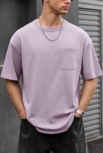 เสื้อยืดโอเวอร์ไซส์ผ้าฝ้ายแท้ 100% น้ำหนัก 220 กรัม พิมพ์ลายตามสั่งที่ไหล่ สไตล์ฮิปฮอป ไซส์พลัส ผ้าฝ้ายแท้ 100% ทรงบ็อกซี่ สำหรับผู้ชาย - Product Image 2