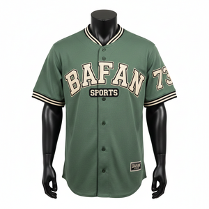 Camiseta 100% algodón para hombre, corte holgado, estampada, estilo béisbol, malla de poliéster GSM que absorbe la humedad, logotipo bordado personalizado. - Product Image 6