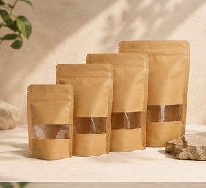 Bolsa de Papel Kraft Biodegradable para Envasado de Alimentos con Ventana Transparente y Base Reforzada - Product Image 6