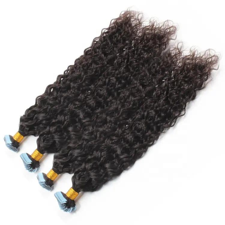 Remy Natural Virgin Raw Unprocessed Hair Extension Wavy Curly Brazilian Human Tape Hair Extensions
