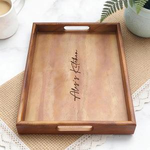Personalized Walnut Serving Tray, Custom Engraved Wooden Tray, Tray for Home, Wedding and Everyday Use - Product Image 4