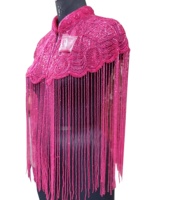 Ponchos de Fiesta para Mujer, Tallas Grandes, Estilo Vintage, con Lentejuelas Brillantes, Transpirables, con Flecos Largos, Bordados con Purpurina, para Primavera y Otoño