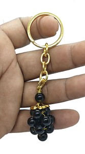 High Quality Crystal Keychain Stone Black agate grapes <b>key</b> Chine natural Stone bead Healing <b>Key</b> Holder Gift for Women <b>Key</b> <b>Chains</b> - Product Image 3