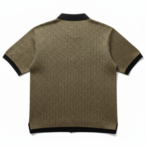 Polo en tricot à imprimé géométrique pour homme, manches courtes, décontracté, en coton, prix de gros, t-shirts polo pour homme - Product Image 3