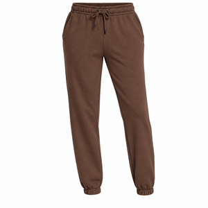 <b>Women</b> 100% Combed Cotton Brushed Fleece Pencil Pants Regular Fit Elastic Waist High <b>Winter</b> Joggers Streetwear <b>Trousers</b> OEM - Product Image 1