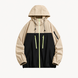 Wholesale Hooded Windbreaker Two-Tone Men’s <b>Jacket</b> 100% Polyester Lightweight Outdoor Casual <b>Zip</b> <b>Up</b> <b>Jacket</b> Custom Logo - Product Image 5