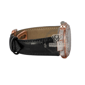 Montre analogique mécanique de luxe en or rose avec cadran carré, bracelet en cuir, style affaires et charme antique, bracelet de 20 mm - Product Image 3