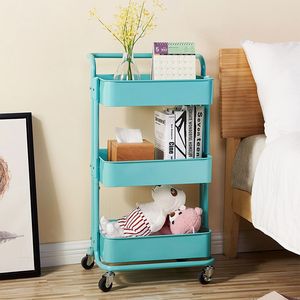 Carrello portaoggetti a 3 livelli XH per cucina e casa, con maniglia, moderno, in metallo e plastica, con ruote - Funzionalità base per la pulizia di camera da letto, cucina, hotel - Product Image 1