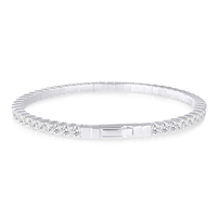 Bracelet tennis flexible en or 14 carats avec diamant de laboratoire certifié IGI, 5,6 carats, très bonnes dimensions, clarté VS1, couleur D, plaqué rhodium, luxe