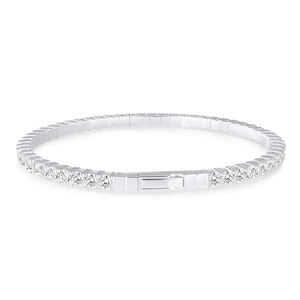 Brazalete de Tenis Flexible de Oro de 14K con Diamante Cultivado en Laboratorio Certificado por IGI, 5.6 CT, Corte Brillante, Chapado en Rodio, Regalo de Lujo para Fiestas - Product Image 4