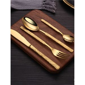 Luxury Gold Pink Cutlery <b>Set</b> Stainless Steel Modern Flatware 24pcs <b>Dinnerware</b> <b>Set</b> Elegant Spoon Fork Knife <b>Set</b> <b>for</b> Restaurant - Product Image 5