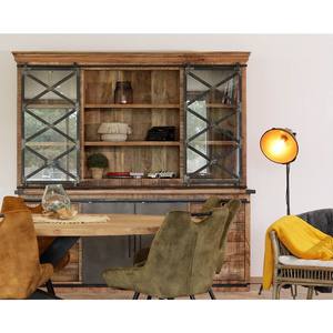 Vandana Amber Line ndustrial metal and wood <b>sideboard</b> with 2m sliding doors Character - Product Image 2