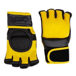 Gants de combat MMA professionnels en cuir à demi-doigts avec sangle de poignet réglable pour adultes, Muay Thai, boxe, sac de frappe - Product Image 2