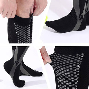 Knee High Sports <b>Socks</b> Black With Yellow Toe And Heel Breathable Knitted For <b>Running</b> Adults Summer - Product Image 5