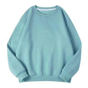 Sudadera de algodón grueso con forro polar y capucha para mujer, estilo oversize, cuello redondo, hombros caídos, ajuste holgado, para invierno - Product Image 2