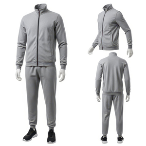 Sporty Performance Active Wear Soft Touch Poly Cotton Blend Slim Fit Gym Running Suit Set Trendy Streetwear Clothing Apparel Set - Product Image 2