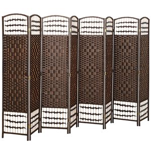Divisorio Pieghevole Portatile a 8 Pannelli in Fibra Ondulata Marrone per Privacy in Casa e Ufficio - Product Image 1