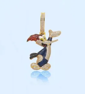3Ct Round Cut Real Moissanite Cartoon Pendant 14K Yellow Gold Plated Sterling <b>Silver</b> Women's Tishya Diamond - Product Image 6