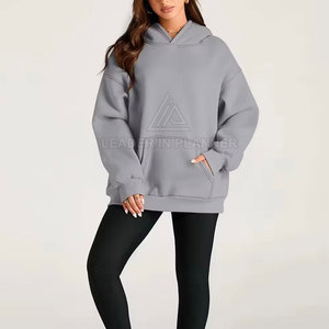 Hoodies surdimensionnés pour femmes, coupe-vent, fabriqués en usine, respirants, en coton de qualité supérieure, en vente en ligne. - Product Image 6
