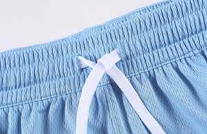 Pantalones Cortos Deportivos Azul Claro para Hombre con Cintura Ajustable con Cordón, Transpirables, Ecológicos, de Secado Rápido, Diseño de Tiro Medio, 100% Algodón - Product Image 5