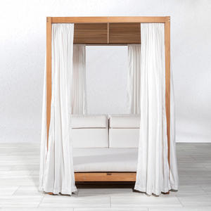 Cama de Jardín Moderna de Madera de Teca Ecológica y Duradera con Cojines Incluidos, Fabricante de Muebles de Lujo para Resorts y Piscinas - Product Image 5