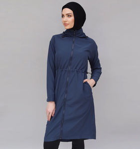 Traje de Baño Musulmán Islámico de Moda, Talla Grande, para Mujer, de Lujo, Sólido, Modesto, de Manga Larga, con Protección UPF50+, Ecológico - Product Image 5