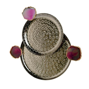 Fabulous Design <b>Gold</b> Square Shape Food <b>Serving</b> <b>Tray</b> Finest Quality Stainless Steel <b>Tray</b> With Mother Of Pearl Handle In Best Sale - Product Image 4