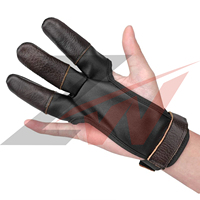 Gants de tir à l'arc en cuir ajustables avec fermeture auto-agrippante, personnalisables, de haute qualité, antidérapants, respirants et légers pour l'extérieur