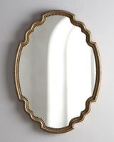 Miroir mural irrégulier encadré de laiton, miroir décoratif glamour