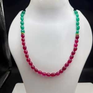 Handmade <b>Ruby</b> Emerald Beaded <b>Necklace</b> 4mm 6mm Gemstone Strand Natural Green Stone Jewelry Statement <b>Necklace</b> Custom Gift - Product Image 2
