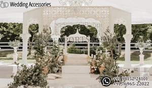 Mandap de Boda Asiática de Ensueño, Mandap Contemporáneo con Espejo, Mandap Moderno para Boda Judía, Mandap Real con Paneles Traseros para Escenario, EE. UU. - Product Image 2