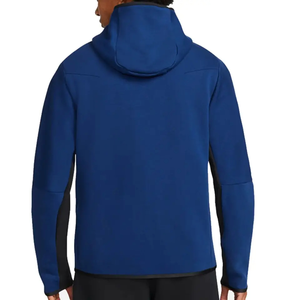 Conjunto deportivo unisex azul y negro de invierno, talla grande, con forro polar, con logotipo personalizado, ropa de moda urbana para hombres adultos. - Product Image 2