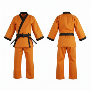 Nueva Llegada: Uniformes de BJJ Naranja para Adultos, Unisex, Poliéster/Algodón, Duraderos, Transpirables, Ligeros, Corte Regular, Cinturón Negro - Product Image 1