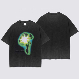 เสื้อยืดผู้ชายสไตล์ฮิปฮอป ผ้าเจอร์ซีย์โพลีเอสเตอร์/คอตตอน คอกลม ทรงปกติ สีพื้น พิมพ์ลายดิจิทัล ระบายอากาศได้ดี ไม่เป็นขุย - Product Image 5