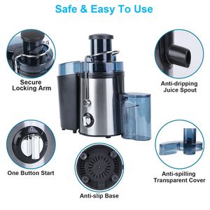 Estrattore di succo centrifugo da 1000W, 2 velocità, tramoggia di alimentazione larga 2,6 pollici, bicchieri da 17oz/54oz, macchina elettrica per succhi - Product Image 5