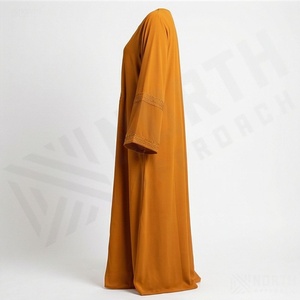 2025 OEM Kimono Outwear Abaya High Stretch Soft Thicker Polyester Fabric Muslim Women V Neck Long Sleeve Party Ramadan Wedding - Product Image 3