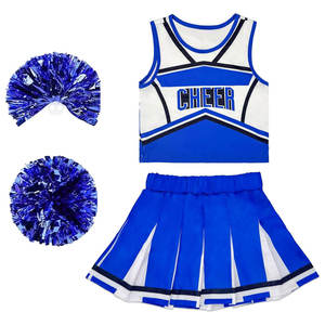 Disfraz de Animadora para Niñas, Azul, Talla Grande, Vestido de Animadora, Uniforme para Halloween, Cosplay, Fiesta, Espíritu Escolar - Product Image 1