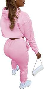 Conjunto Deportivo de 3 Piezas para Mujer Adogirl, Sudadera con Capucha de Manga Larga, Top Corto y Pantalones Deportivos - Product Image 5