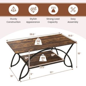 Tavolino da salotto rettangolare con elegante struttura in metallo - Product Image 6