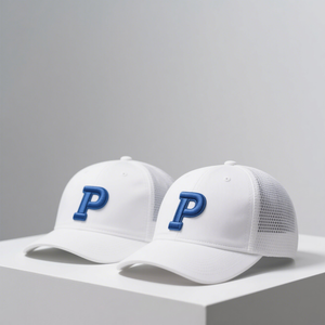 Wholesale Sporty 3D Embroidery Leopard/Dot Letter P Logo <b>Flat</b> Top Unisex Lightweight Mesh 5/6 Panel Mid Baseball <b>Cap</b> - Product Image 5