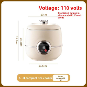 Mini Arrocera Eléctrica de Plástico con Forma de Tambor, Pantalla LED Digital Inteligente, Electrodoméstico de 1.6L - Product Image 6